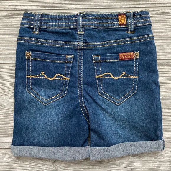 7 For All Mankind roll cuff jean denim shorts NEW - Picture 2 of 4